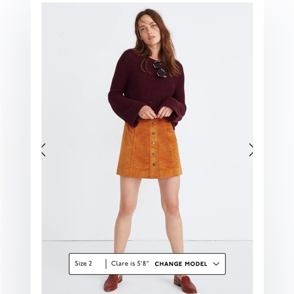 Madewell Velveteen A-Line Mini Skirt: Button-Front Edition